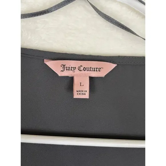 Juicy Couture Large womens blouse long sleeve top bling accent 0635 - Picture 2 of 7